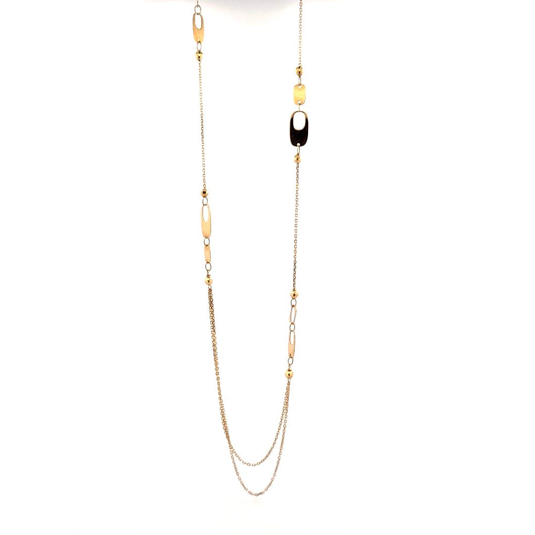 18ct 70cm Chain with Oblong Unique Design Links - Aurum Jewels