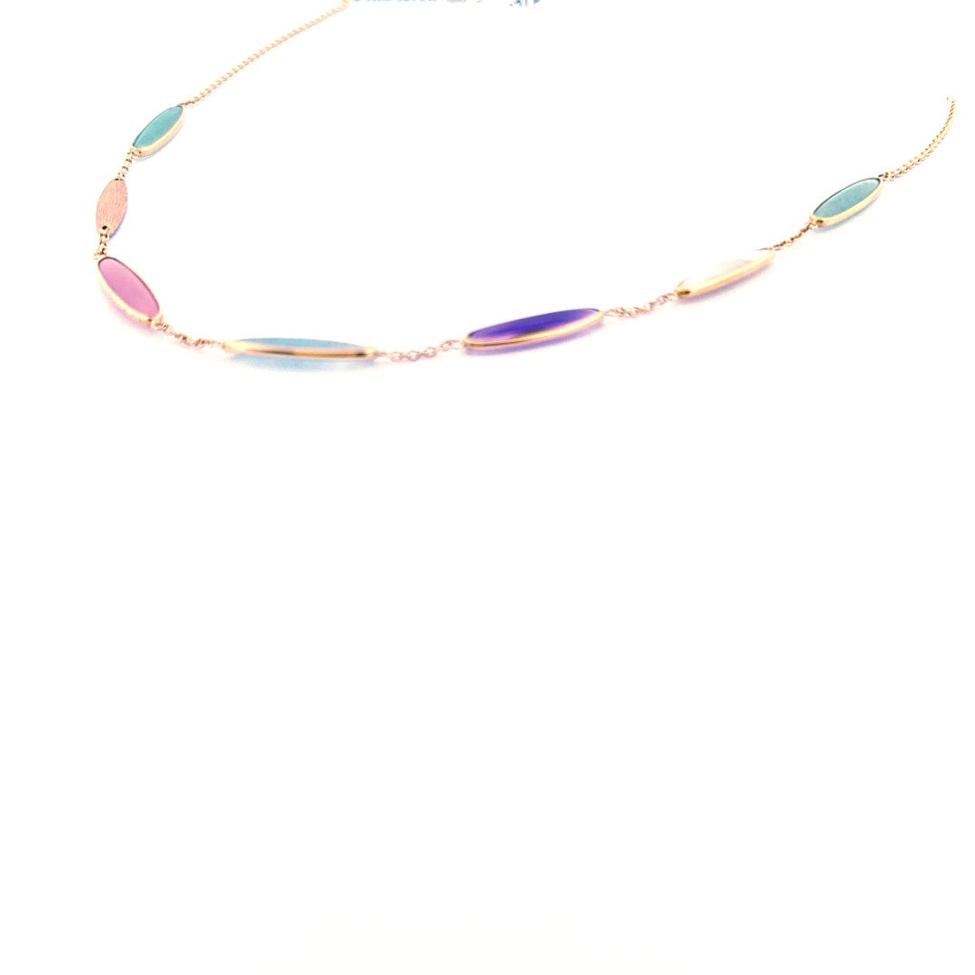 18ct Fancy Multi Gemstone Necklace - Aurum Jewels