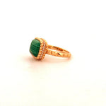 18ct Rose Gold Malachite & Diamond Ring - Aurum Jewels