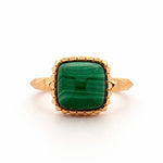 18ct Rose Gold Malachite & Diamond Ring - Aurum Jewels