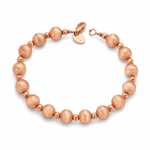 18ct Rose Gold Satin Finished Ball Bracelet - Aurum Jewels