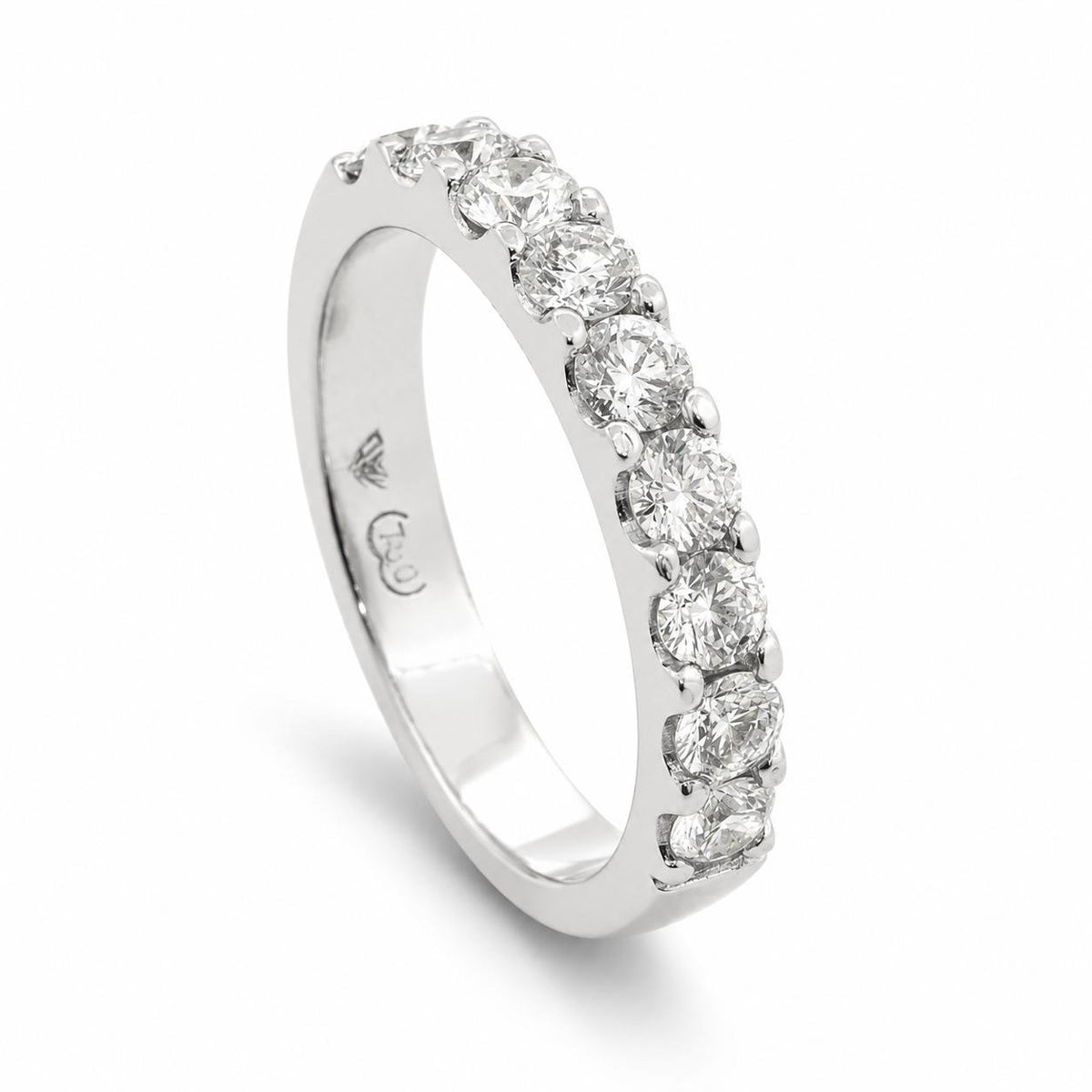 18ct White Gold 0.95cts Diamond Wedding Band - Aurum Jewels