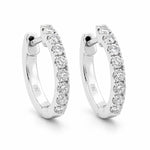 18ct White Gold 12mm Diamond Huggies Earrings - Aurum Jewels