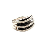 18ct White Gold Black & White Diamond Ring - Aurum Jewels