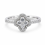 18ct White Gold Diamond Flower Cluster Ring - Aurum Jewels