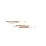 18ct White Gold Diamond Set Leaf Earrings - Aurum Jewels