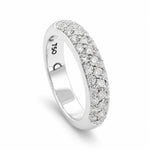 18ct White Gold Domed Pave Diamond Band - Aurum Jewels