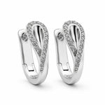 18ct White Gold Small Swirl Diamond Huggies Earrings - Aurum Jewels