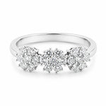 18ct White Gold Trilogy Flower Cluster Ring - Aurum Jewels