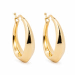 18ct Yellow Gold 15mm Knife Edge Hoop Earrings - Aurum Jewels