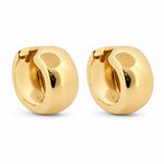 18ct Yellow Gold Barrel Shape Huggies Hoop Earrings - Aurum Jewels