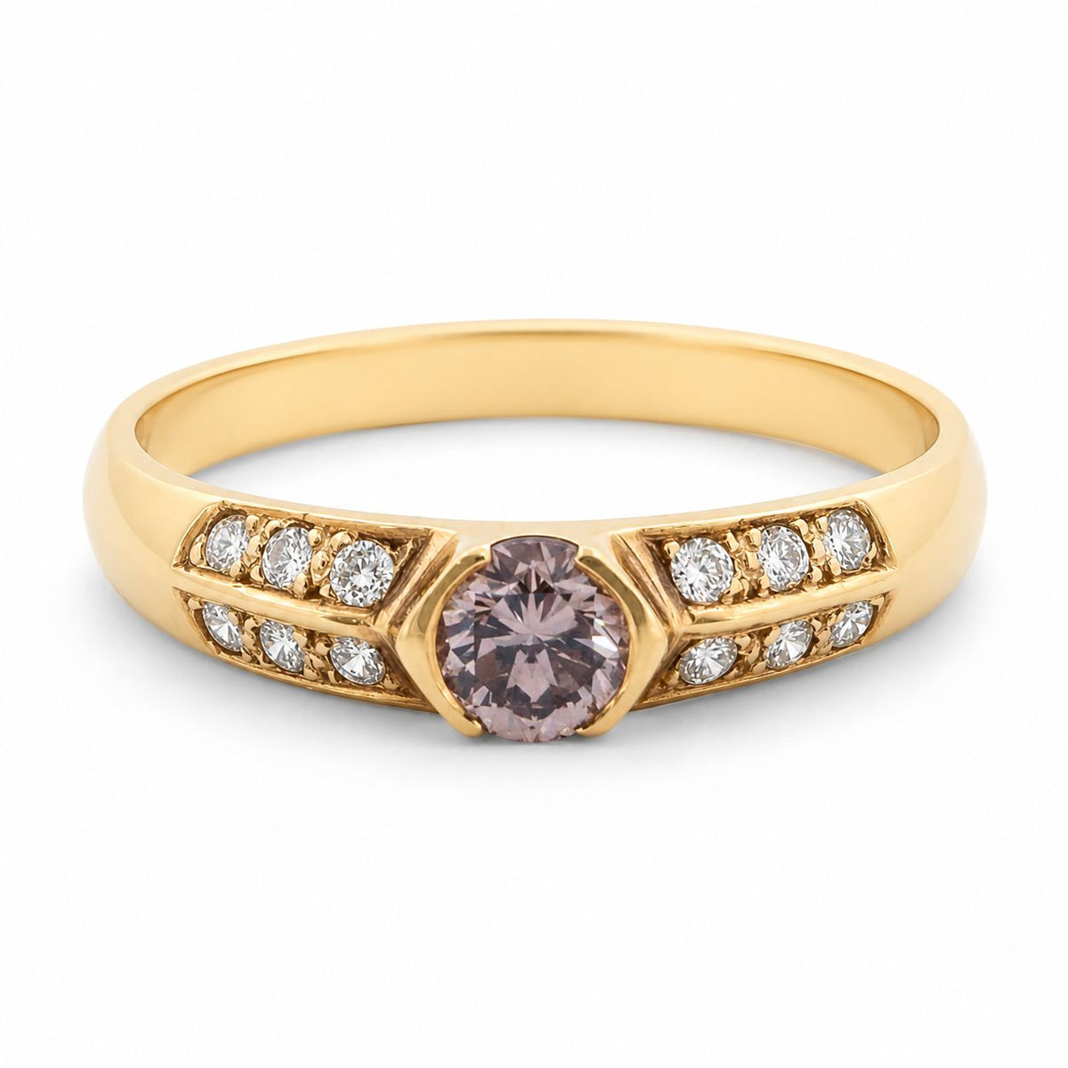 18ct Yellow Gold Champagne Diamond - Aurum Jewels