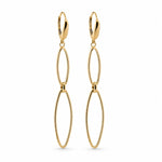 18ct Yellow Gold Graduating Oblong Drop Earrings - Aurum Jewels