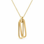 18ct Yellow Gold Interlinked Oblong Loop Necklace - Aurum Jewels
