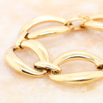 18ct Yellow Gold Italian - Made Domed Oval Link Bracelet - Aurum Jewels