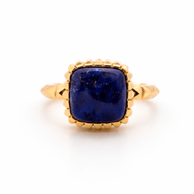 18ct Yellow Gold Lapis Lazuli & Diamond Ring - Aurum Jewels