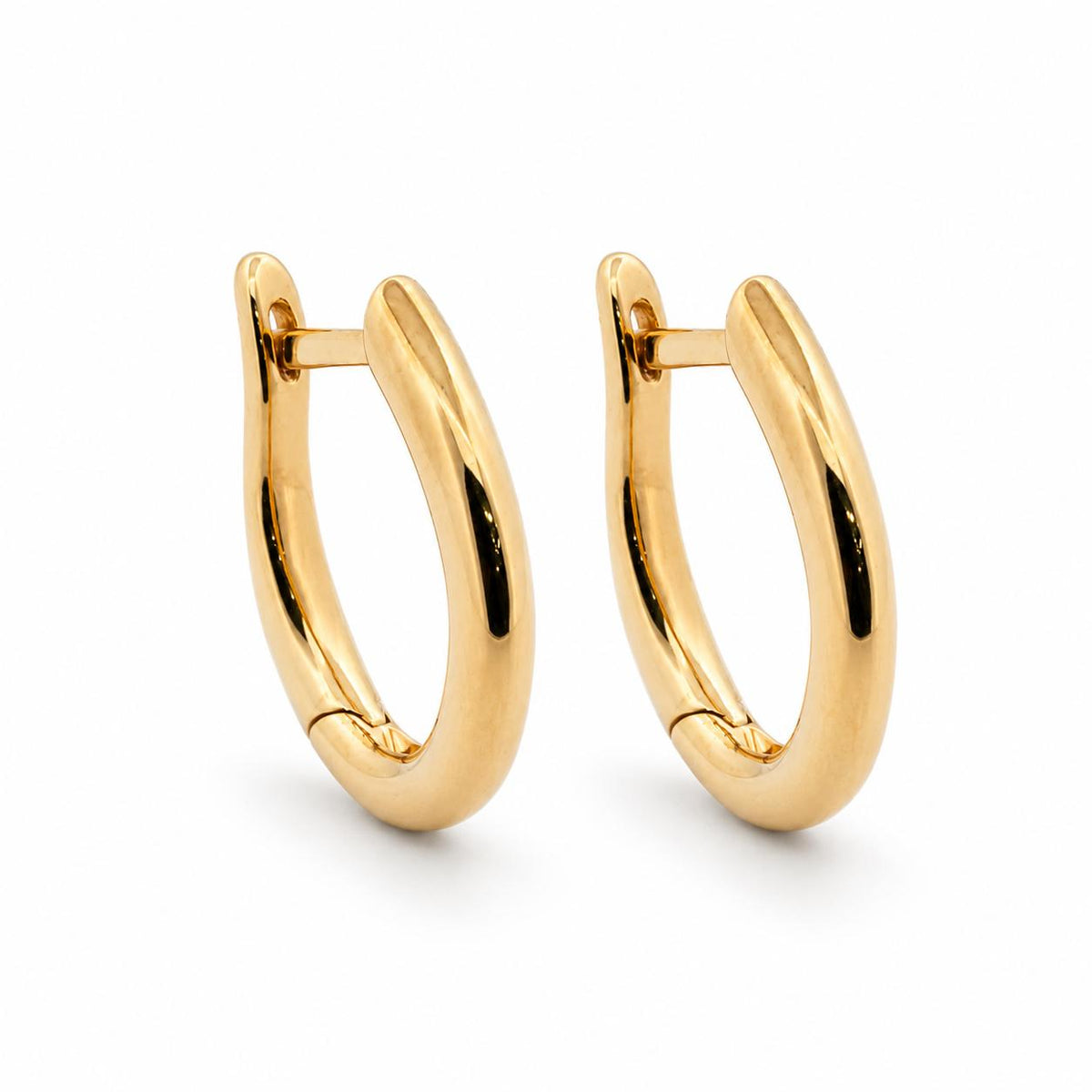 18ct Yellow Gold Small Thin Domed Huggie Earrings - Aurum Jewels