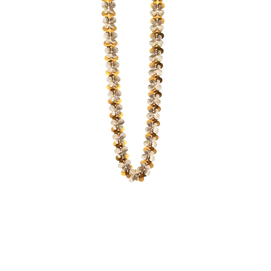 18ct Yellow & White Gold Fancy Double Sided Butterfly Necklace - Aurum Jewels