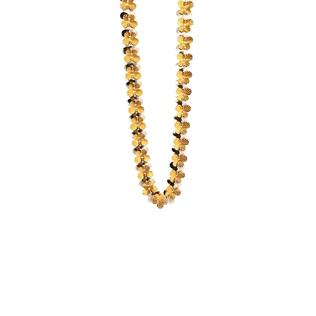 18ct Yellow & White Gold Fancy Double Sided Butterfly Necklace - Aurum Jewels