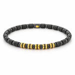 Demeglio Bracelet in Carbon Fiber, Black Polished Ceramic, Yellow Gold & Black Diamonds