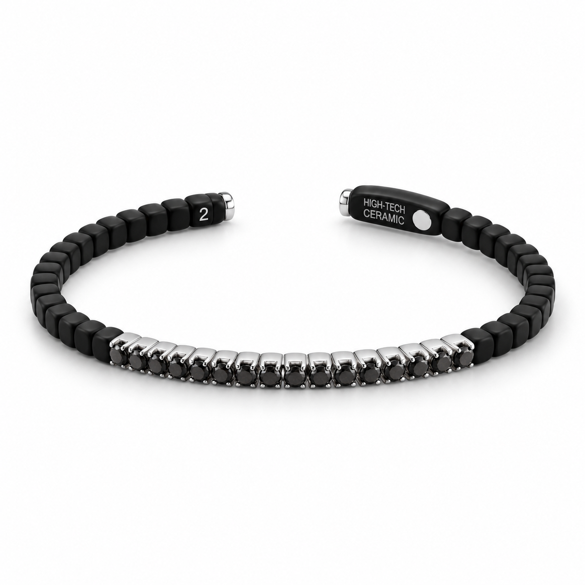 Demeglio Dado Cuff Bracelet Matte Black & Black Diamonds