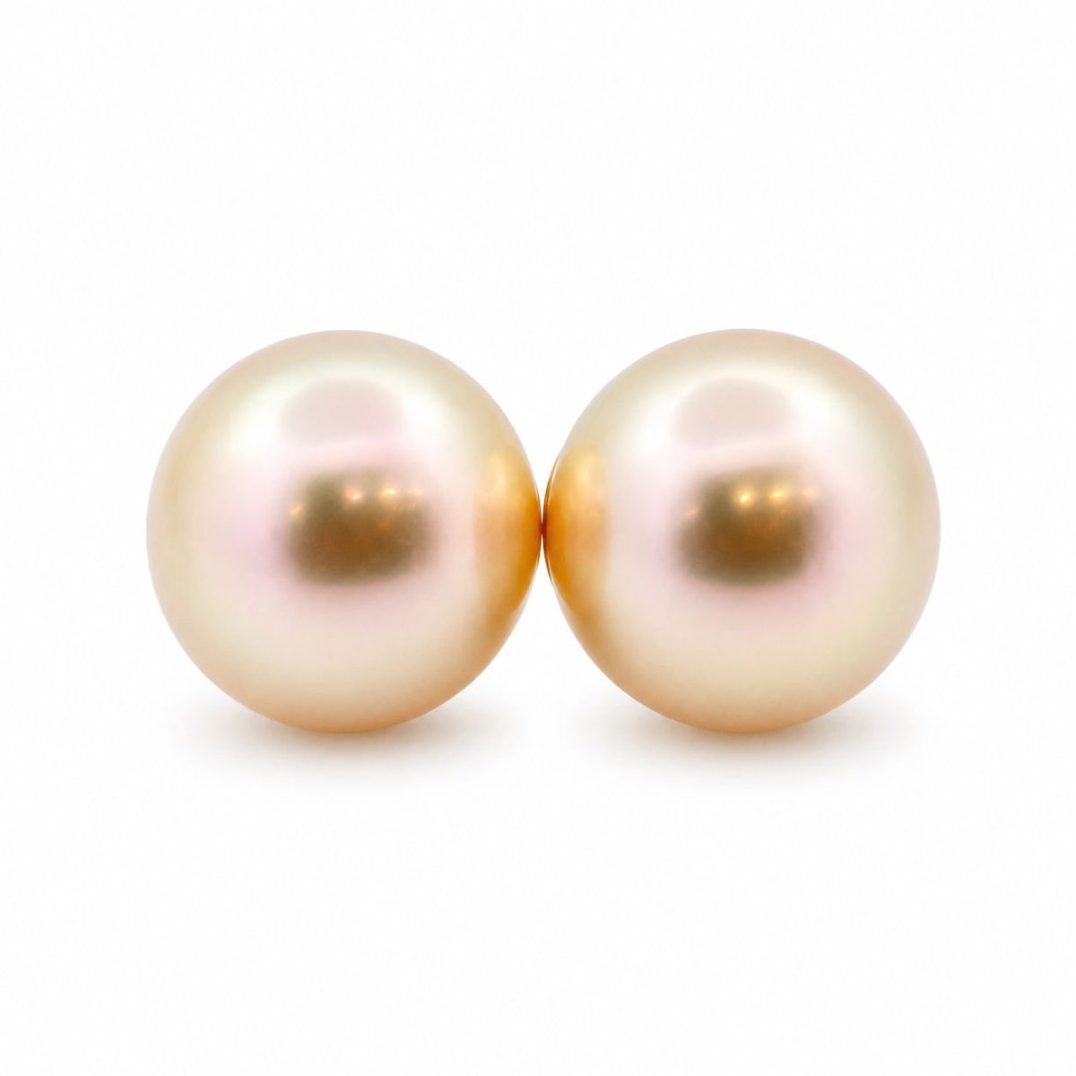 9 - 10mm Gold South Sea Pearl Stud Earrings - Aurum Jewels