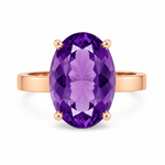 9ct Rose Gold Oval Amethyst Cocktail Ring - Aurum Jewels