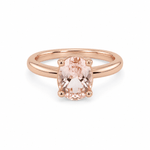 9ct Rose Gold Oval Faceted Morganite Ring - Aurum Jewels
