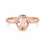 9ct Rose Gold Oval Morganite Ring - Aurum Jewels
