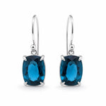 9ct White Gold 10x8mm Rectangular Cushion London Blue Topaz - Aurum Jewels