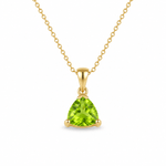 9ct Yellow Gold 10x10mm Trilliant Peridot Pendant - Aurum Jewels