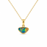 9ct Yellow Gold 10x6 Triangular Opal Pendant - Aurum Jewels