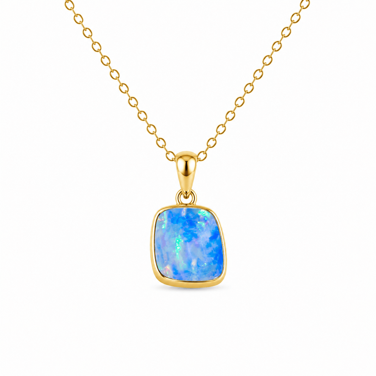 9ct Yellow Gold 12x10mm Freeform Opal Pendant - Aurum Jewels