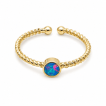 9ct Yellow Gold 4.5mm Round Opal Ring - Aurum Jewels