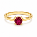 9ct Yellow Gold 5.4mm Round Ruby Ring - Aurum Jewels