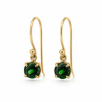9ct Yellow Gold 5mm Round Green Tourmaline Shepherds Hook Earrings - Aurum Jewels