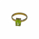 9ct Yellow Gold 8x6mm Rectangular Cushion Cut Peridot Ring - Aurum Jewels