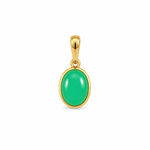 9ct Yellow Gold 9x7mm Oval Chrysoprase Pendant - Aurum Jewels