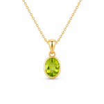 9ct Yellow Gold 9x7mm Oval Peridot Pendant - Aurum Jewels