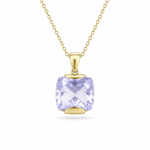9ct Yellow Gold Cushion Cut Lavender Amethyst Pendant - Aurum Jewels