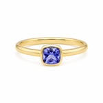 9ct Yellow Gold Cushion Cut Tanzanite Ring - Aurum Jewels