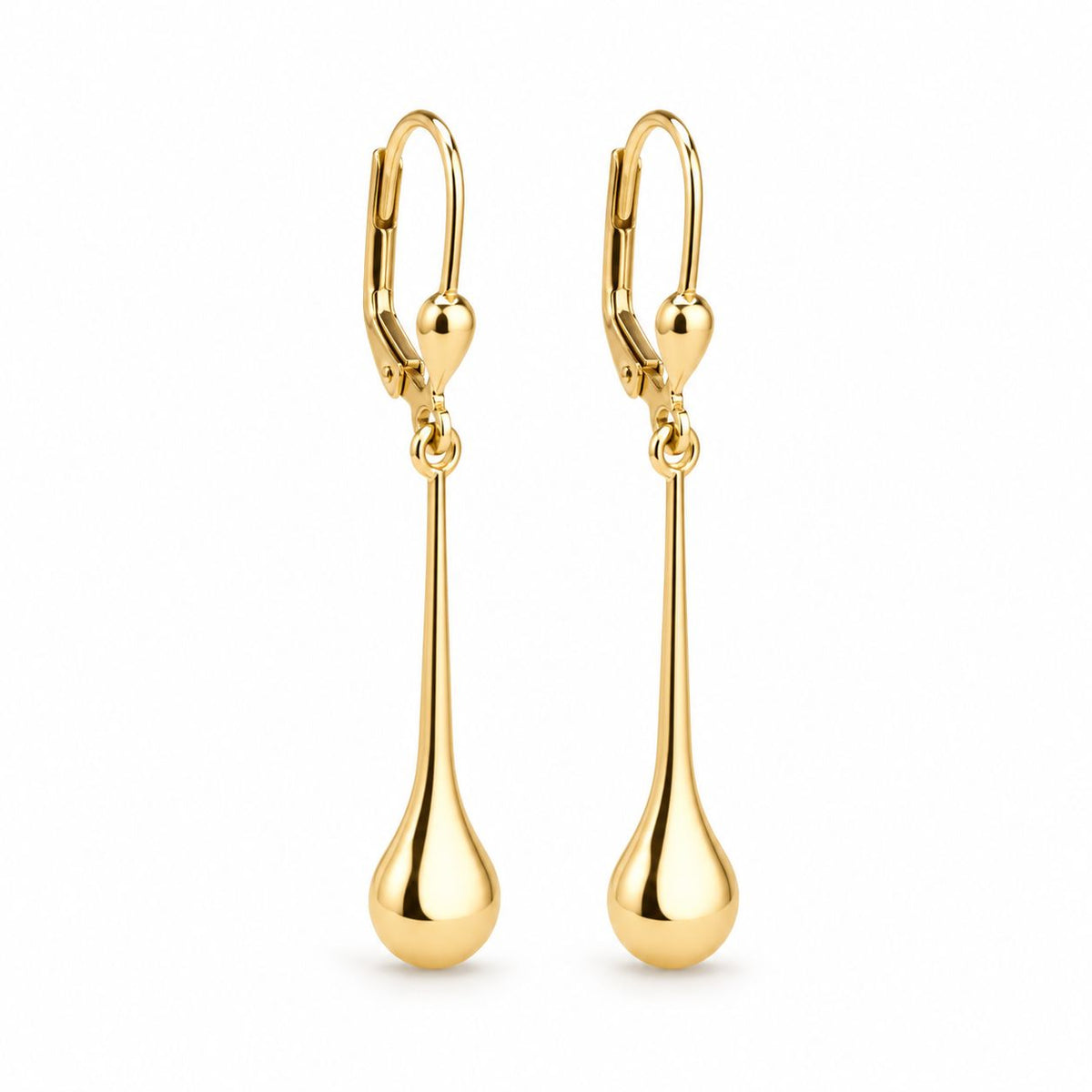 9ct Yellow Gold Drop Paddle Earrings - Aurum Jewels