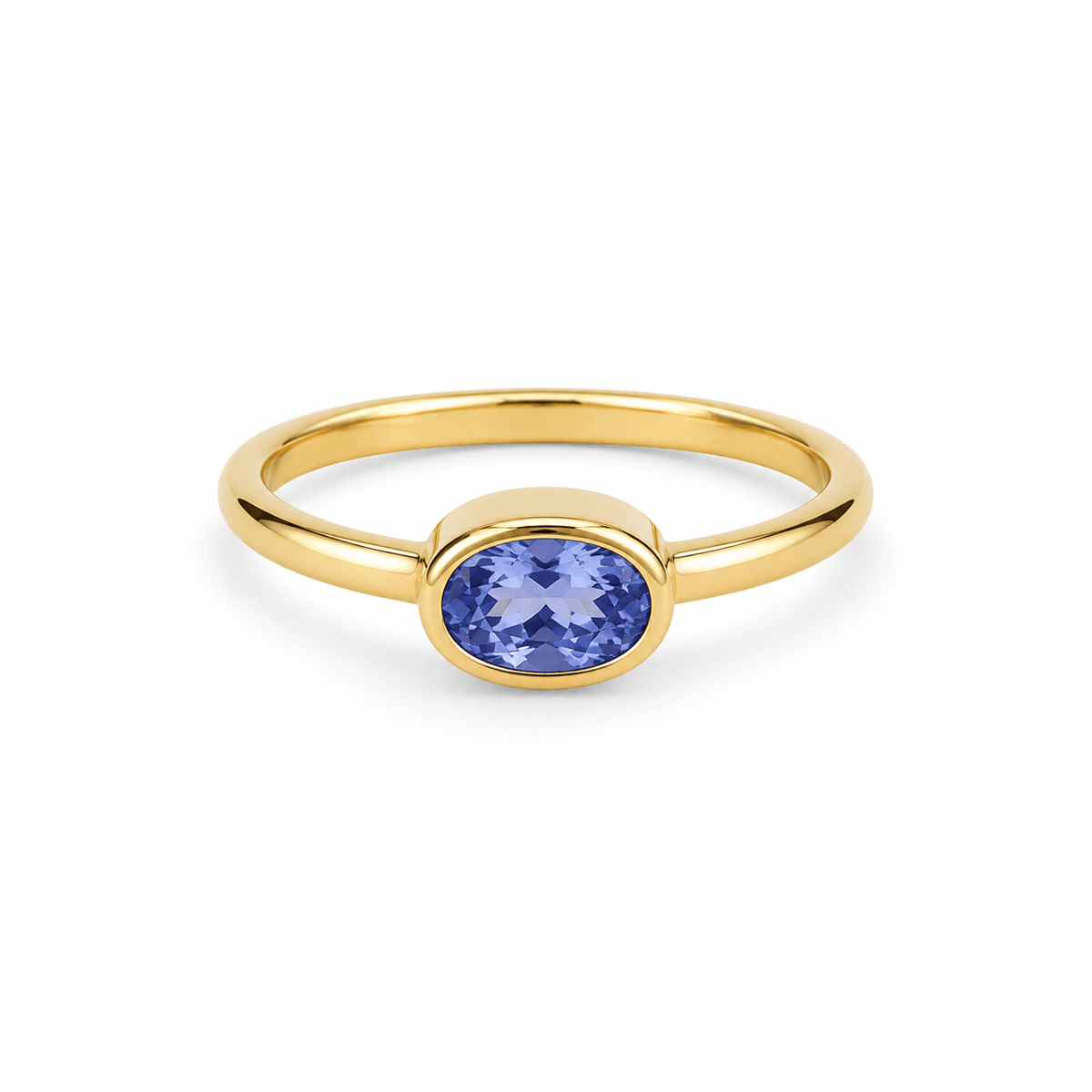 9ct Yellow Gold Oval Tanzanite Ring - Aurum Jewels
