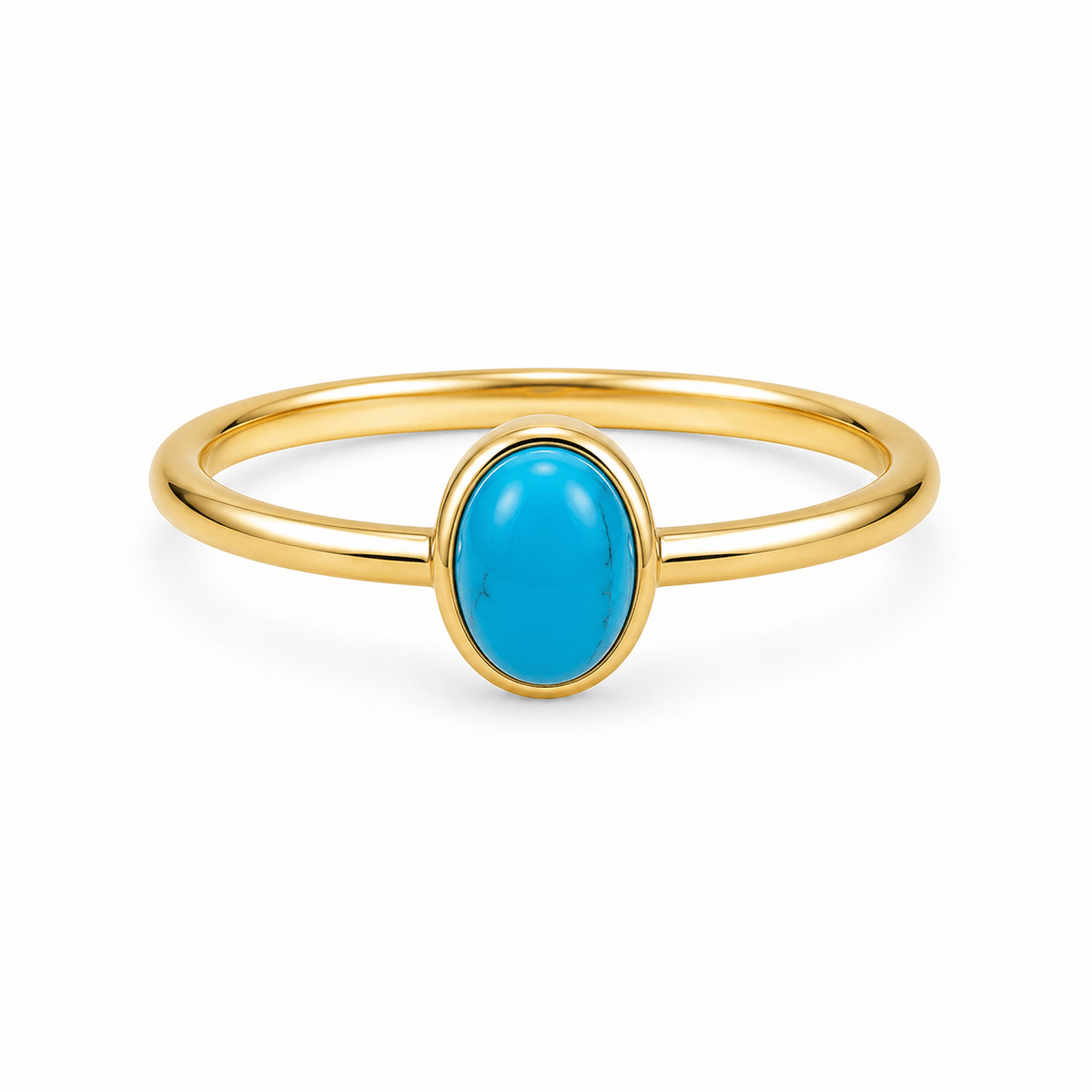 9ct Yellow Gold Oval Turquise Ring - Aurum Jewels
