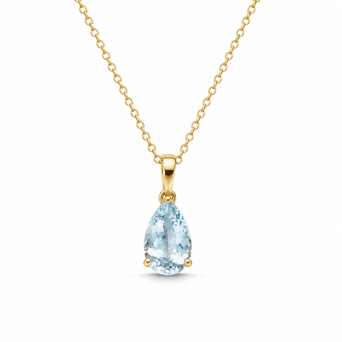9ct Yellow Gold Pear Shape Natural Topaz Pendant - Aurum Jewels