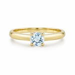 9ct Yellow Gold Round Aquamarine Ring - Aurum Jewels