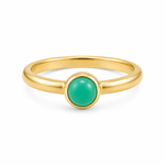 9ct Yellow Gold Round Chrysoprase Ring - Aurum Jewels
