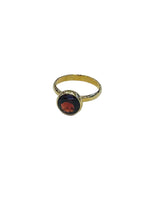 9ct Yellow Gold Round Garnet Ring - Aurum Jewels