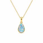9ct Yellow Gold Teardrop Opal Pendant - Aurum Jewels
