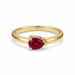 9ct Yellow Gold Teardrop Ruby Ring - Aurum Jewels